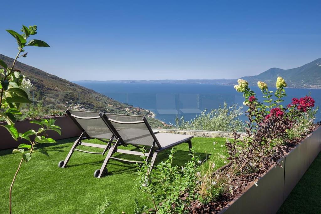 Villa Divina22-Apt Armonia-Con Piscina E Vista Lago Castelletto Di Brenzone Exterior foto